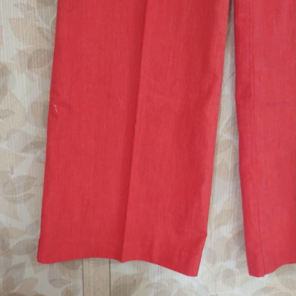 Vintage 1970s Disco Retro Salmon Pink Polyester Bell Bottom Pants - Picture 3 of 9